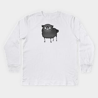 Angry Pug (black) Kids Long Sleeve T-Shirt